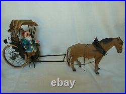 Antique German Blue Santa Horse & Carriage 23 Store Display Candy Container