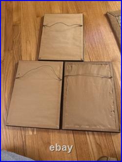 Antique German Military Uniform Lithograph Prints Austria Saxony Framed Set