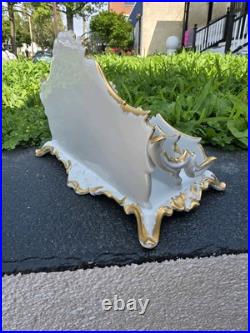 Antique Gerold Porzellan Bavaria gilt porcelain letter holder desktop accessory