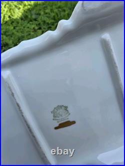 Antique Gerold Porzellan Bavaria gilt porcelain letter holder desktop accessory