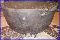 Antique Giant Cast Iron Pot Kettle Cauldron & Large Metal Smelting Ladle