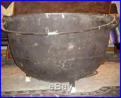 Antique Giant Cast Iron Pot Kettle Cauldron & Large Metal Smelting Ladle