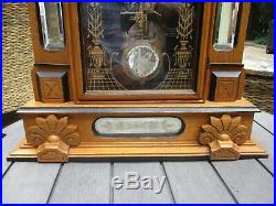 Antique Gilbert Amphion Oak Mantle Clock