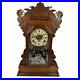 Antique-Gilbert-Kitchen-Mantel-Parlor-Clock-Alarm-8-Day-Time-Strike-Trout-Model-01-ardz
