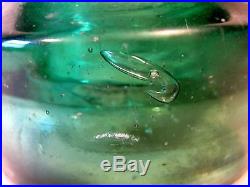 Antique Glass Insulator Star Yellow Green CD164 Black Carbon Junk Rocks Flaws