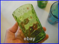 Antique Glass Tumblers collection of 5 pieces ALL Perfect Free ShpN