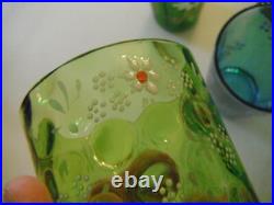 Antique Glass Tumblers collection of 5 pieces ALL Perfect Free ShpN