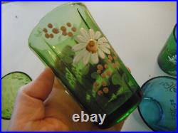 Antique Glass Tumblers collection of 5 pieces ALL Perfect Free ShpN