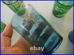 Antique Glass Tumblers collection of 5 pieces ALL Perfect Free ShpN