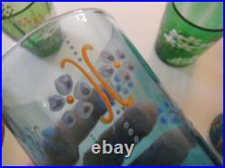Antique Glass Tumblers collection of 5 pieces ALL Perfect Free ShpN