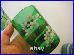 Antique Glass Tumblers collection of 5 pieces ALL Perfect Free ShpN