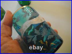 Antique Glass Tumblers collection of 5 pieces ALL Perfect Free ShpN