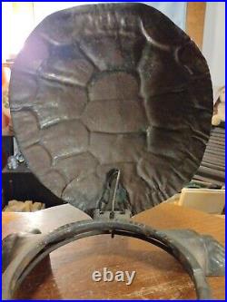 Antique Golden Novelty Co. Chicago, IL Figural Turtle Tortoise Step-On Spittoon