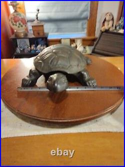 Antique Golden Novelty Co. Chicago, IL Figural Turtle Tortoise Step-On Spittoon