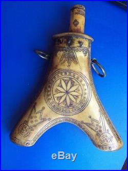 Antique Gun Powder Horn, Transylvania, 17th century