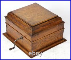 Antique HMV Oak Cased Wind up Gramophone Free Shipping PL4521