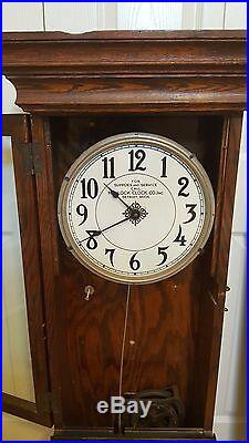 Antique Hallock Time Clock Detroit with card holders. Great Shape and working. K