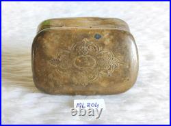Antique Hand Carved Floral Brass Pill Storage Box Home Decor Collectible ML204