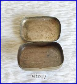 Antique Hand Carved Floral Brass Pill Storage Box Home Decor Collectible ML204