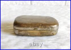 Antique Hand Carved Floral Brass Pill Storage Box Home Decor Collectible ML204