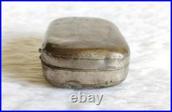Antique Hand Carved Floral Brass Pill Storage Box Home Decor Collectible ML204