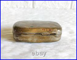 Antique Hand Carved Floral Brass Pill Storage Box Home Decor Collectible ML204
