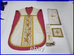Antique Hand Embroidered Chasuble