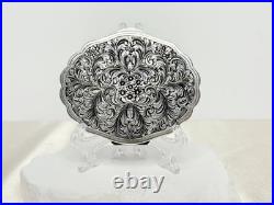 Antique Hand Engraved 800 Silver Compact Damaged Mirror, READ Condition