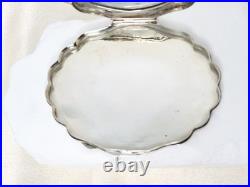 Antique Hand Engraved 800 Silver Compact Damaged Mirror, READ Condition