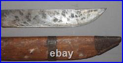 Antique Hand Made Ottoman Islamic Knife With Wooden Scabbard