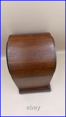 Antique Hanley Mantel Clock Brass Dial Gong Strike Runs Needs Service