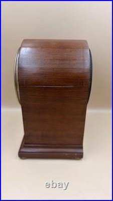 Antique Hanley Mantel Clock Brass Dial Gong Strike Runs Needs Service