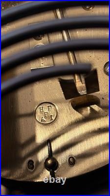 Antique Hanley Mantel Clock Brass Dial Gong Strike Runs Needs Service