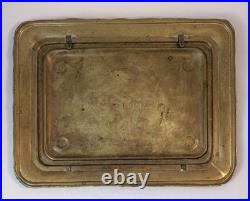 Antique Hendryx Brass Bird Cage with Two Decorative Birds Perched Inside