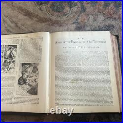 Antique Holy Bible Black Pictorian Family Bible Hard Cover