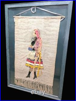 Antique Hungarian Transylvanian Framed Traditional Dress Attire Wall Art