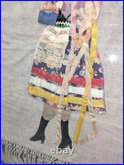 Antique Hungarian Transylvanian Framed Traditional Dress Attire Wall Art