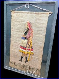 Antique Hungarian Transylvanian Framed Traditional Dress Attire Wall Art