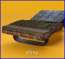 Antique Indonesian Batik Tjap Pair -Ceplok Diamond & Parang Border Copper Stamps