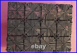 Antique Indonesian Batik Tjap Pair -Ceplok Diamond & Parang Border Copper Stamps