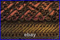 Antique Indonesian Batik Tjap Pair -Ceplok Diamond & Parang Border Copper Stamps