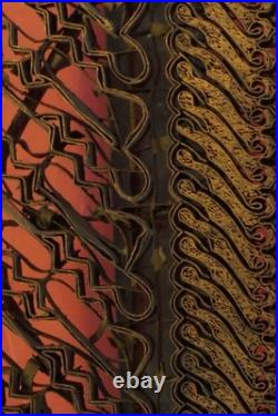 Antique Indonesian Batik Tjap Pair -Ceplok Diamond & Parang Border Copper Stamps