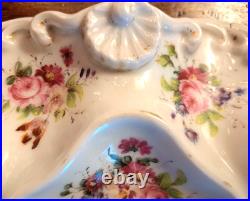 Antique Ink Well Porcelain in Floral Motif