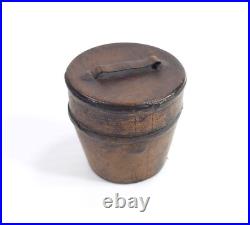 Antique Inkwell in the Form of a Leather Hat Box