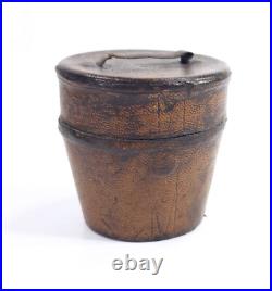 Antique Inkwell in the Form of a Leather Hat Box