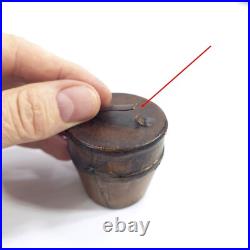 Antique Inkwell in the Form of a Leather Hat Box