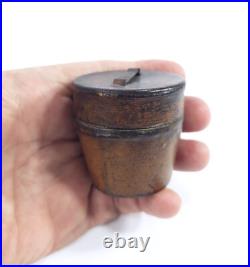 Antique Inkwell in the Form of a Leather Hat Box