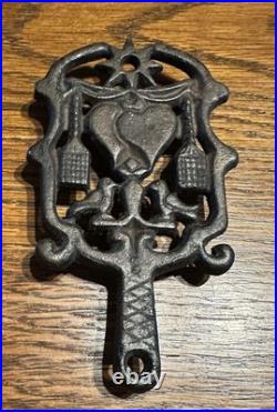 Antique Iron Coaster USA Vintage Metal Drink Mat Collectible