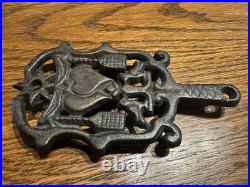 Antique Iron Coaster USA Vintage Metal Drink Mat Collectible
