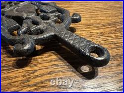 Antique Iron Coaster USA Vintage Metal Drink Mat Collectible